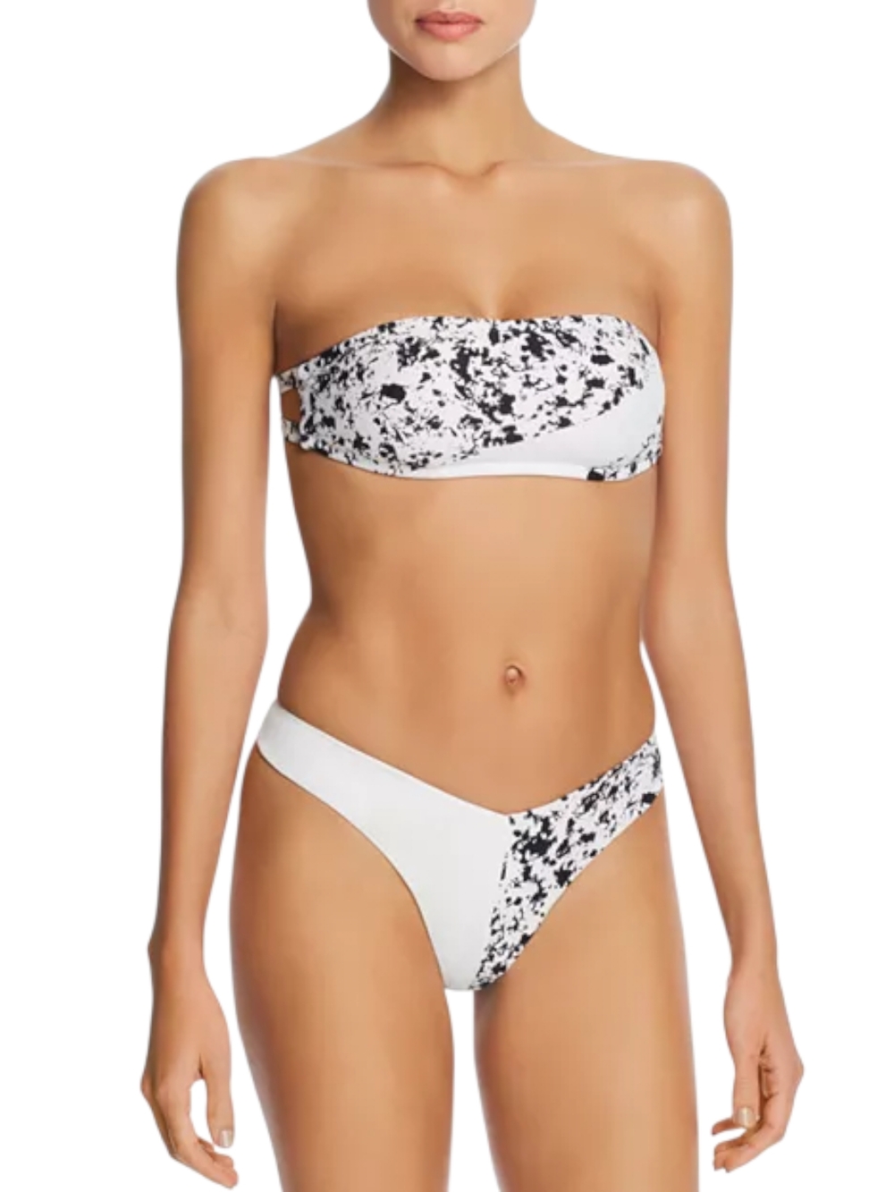 NWT Onia Swim White Black Speckle Reversible Cheeky V Bikini Bottom Small